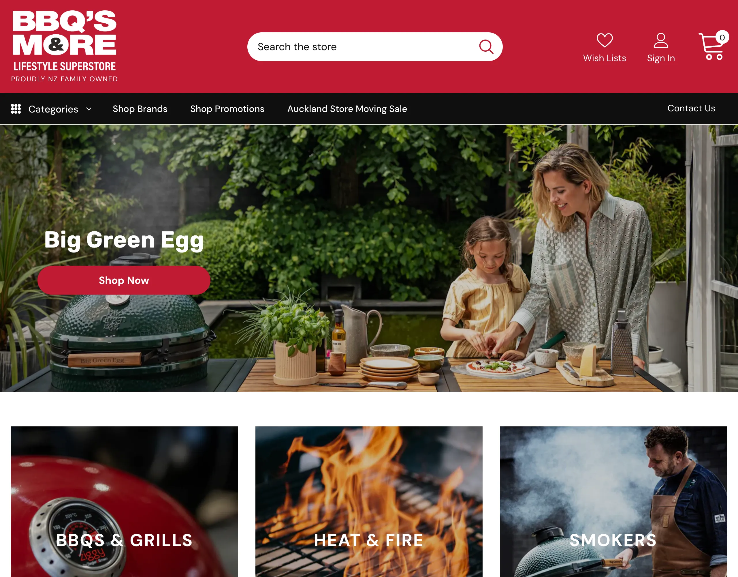 BBQ's and More website, a modern heating and BBQ store